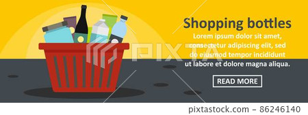 Shopping bottles banner horizontal concept 86246140