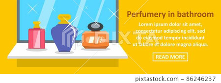 Perfumery in bathroom banner horizontal concept Perfumery in bathroom banner horizontal concept 86246237