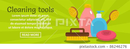 Cleaning tools banner horizontal concept 86246276