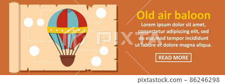 Old air balloon banner horizontal concept Old air balloon banner horizontal concept 86246298