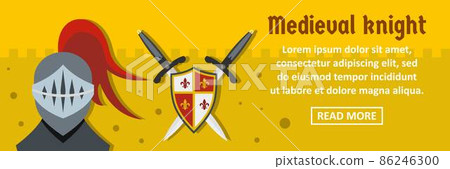 Medieval knight banner horizontal concept Medieval knight banner horizontal concept 86246300