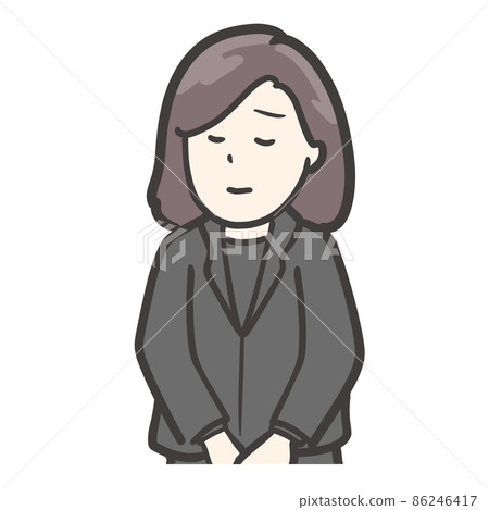 哀悼中的女性插圖 哀悼中的女性插圖 86246417