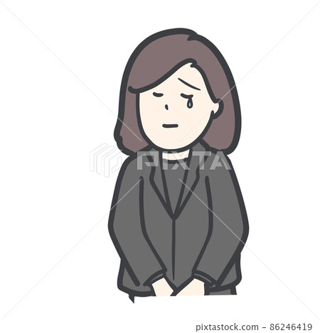 我很抱歉受傷了 哀悼中的女性插圖 我很抱歉受傷了 哀悼中的女性插圖 86246419