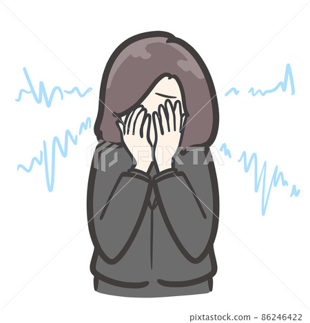 哀悼中讓我哭泣的女性的插圖 哀悼中讓我哭泣的女性的插圖 86246422