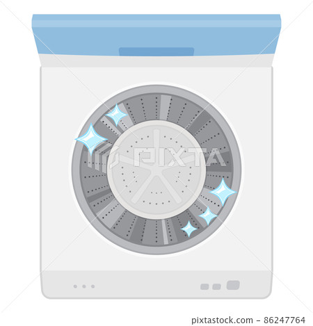 Illustration of a beautiful washing machine seen from directly above 86247764