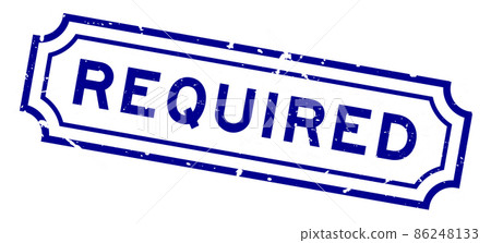 Grunge blue required word rubber seal stamp on white background Grunge blue required word rubber seal stamp on white background 86248133