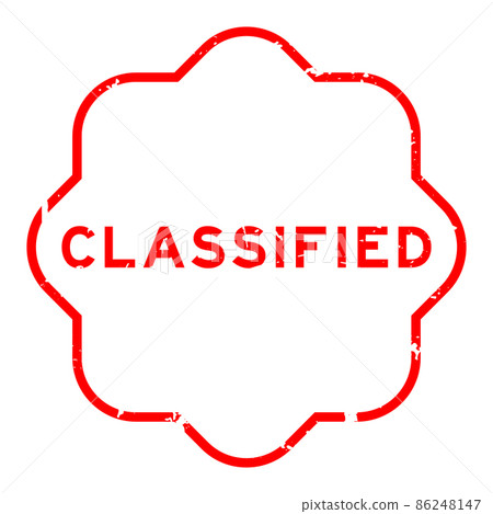 Grunge red classified word rubber seal stamp on white background Grunge red classified word rubber seal stamp on white background 86248147