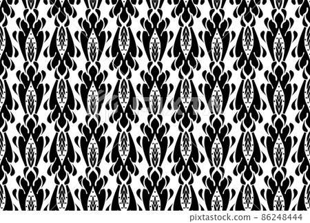 Flower geometric pattern. Seamless vector background. White and black ornament Flower geometric pattern. Seamless vector background. White and black ornament 86248444