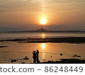 日落時在海灘上的情侶暮光之城 86248449