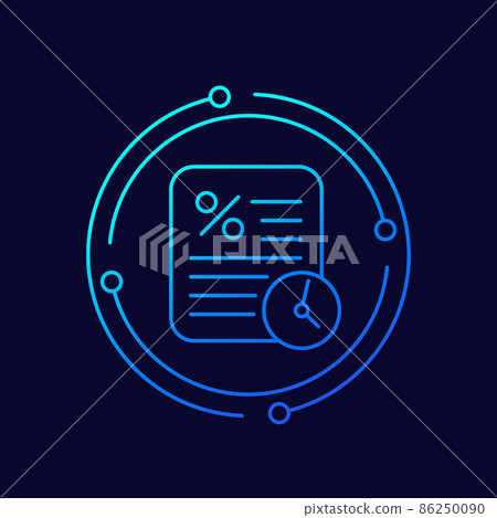 Loan, rate and term line icon for web - Stock Illustration [86250090 ...