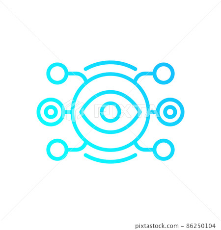 Machine vision and visual recognition line icon Machine vision and visual recognition line icon 86250104