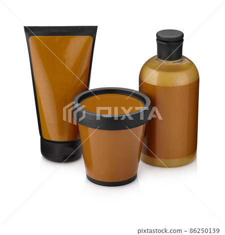 Set of color plastic containers for cosmetics and body care products 86250139