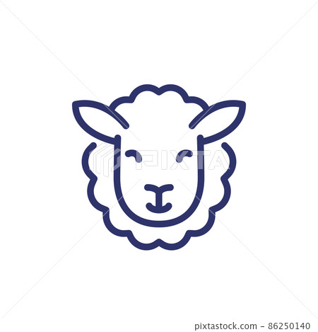 Sheep line icon on white 86250140
