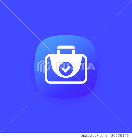 portfolio icon with a checkmark, vector 86250145