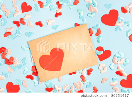 Envelope with red heart. Different love concept, Valentines Day. 86251417