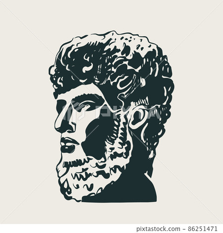 Typical antique sculpture vector graphics. Sketch illustration Typical antique sculpture vector graphics. Sketch illustration 86251471