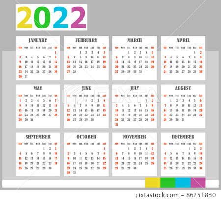 American calendar 2022. Week starts on Sunday 86251830