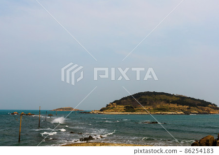 Tsingdao sunset church and beach wonderful view 86254183