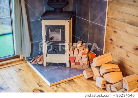 Rest in the mountains in Glamping. Cozy fireplace in a mountain house Rest in the mountains in Glamping. Cozy fireplace in a mountain house 86254546
