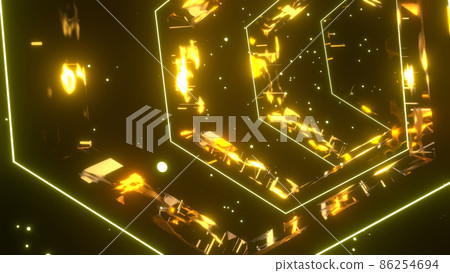 VJ Hexagon Tunnel Digital Yellow [還有另一個版本] 86254694