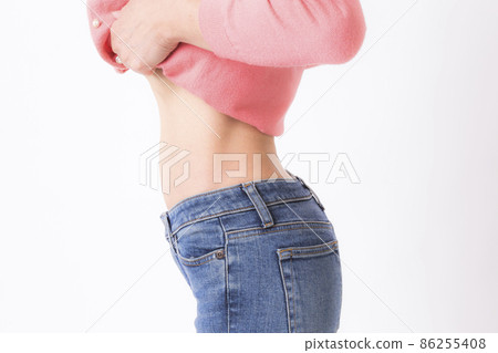Slim middle-aged woman's waist 86255408