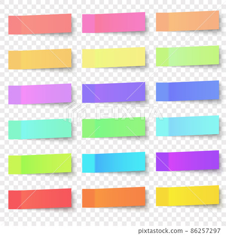 Set of colorfull stickers on transparent... - Stock Illustration ...