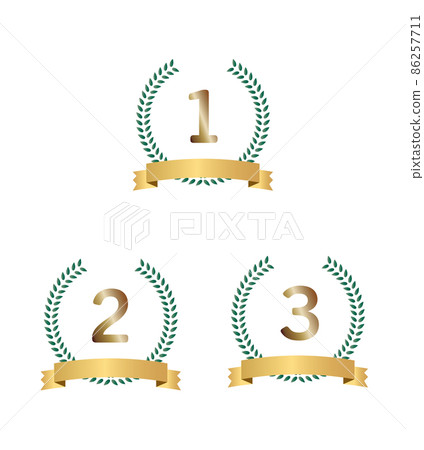 Laurel ring and ribbon ranking label - Stock Illustration [86257711 ...