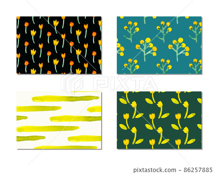 只為水彩線條和郁金香設置的圖案 86257885