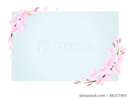 Cherry blossom vector frame Someiyoshino [hemp leaf pattern] 86257965