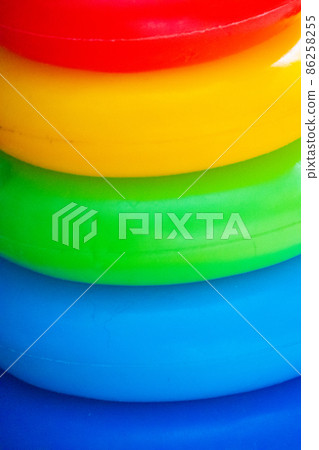 A rainbow bacground of children's pyramid  86258255