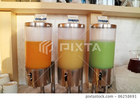 Juice drinks prepared in a five-star restaurant buffet Juice drinks prepared in a five-star restaurant buffet 86258691
