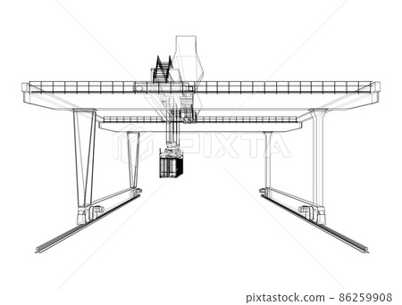 Rail-mounted gantry container crane outline Rail-mounted gantry container crane outline 86259908