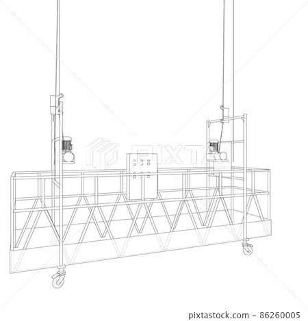 Empty construction elevator. 3d illustration Empty construction elevator. 3d illustration 86260005