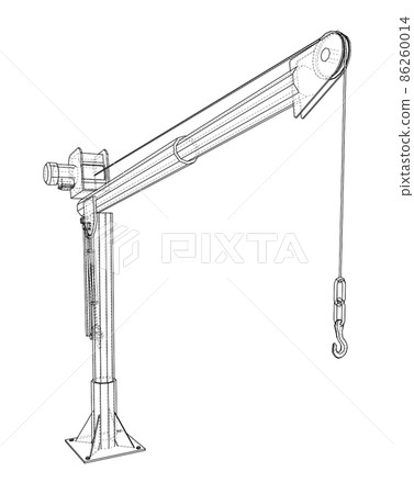 Davit or crane for boat. 3d illustration 86260014