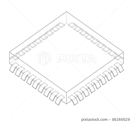 3D microchip. 3d illustration 3D microchip. 3d illustration 86260029