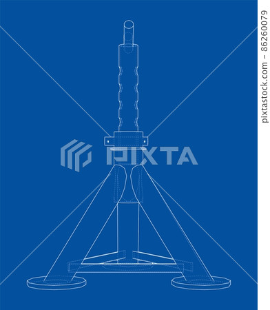 Axle stand isolated. 3d illustration Axle stand isolated. 3d illustration 86260079