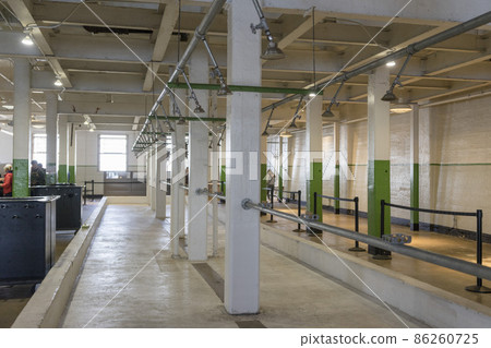 SAN FRANCISCO,CALIFORNIA - April 17,2018 : Interior views of the Alcatraz Federal Penitentiary in San Francisco,USA on April 17,2018.  86260725