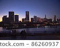 Couples watching the night view of Minato Mirai in Yokohama 86260937