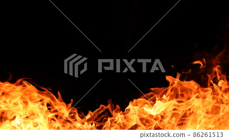 Horizontal background image of a flame burning red Horizontal background image of a flame burning red 86261513