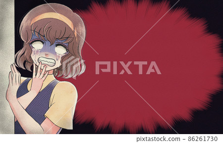 Shojo manga-style banner in the 50's of the Showa era, a white-eyed woman who witnesses and gets angry Shojo manga-style banner in the 50's of the Showa era, a white-eyed woman who witnesses and gets angry 86261730