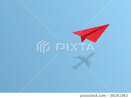 paper plane shadow is an airplane on blue background travel, business idea, leadership, teamwork,success, creative idea, vision concept with copy space for text vector illustration paper plane shadow is an airplane on blue background travel, business idea, leadership, teamwork,success, creative idea, vision concept with copy space for text vector illustration 86261963