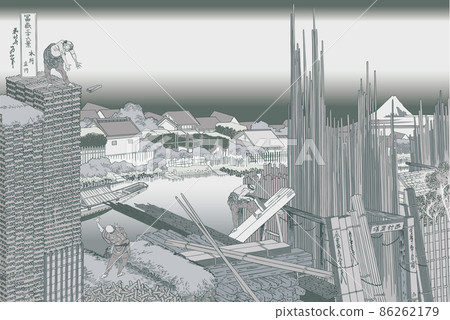 Katsushika Hokusai Image Headquarters Tatekawa Silver with title Katsushika Hokusai Image Headquarters Tatekawa Silver with title 86262179