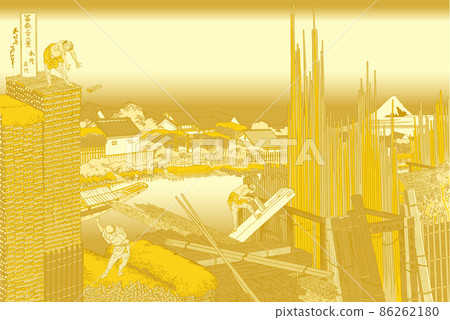 Katsushika Hokusai Image Headquarters Tatekawa Titled Gold 86262180
