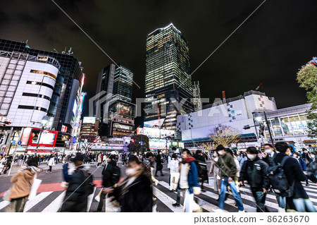 日本東京城市景觀 超過 78,000 人全國，東京 16,538 人創歷史新高......隱形感染超級爆炸...... = 27日，澀谷 86263670