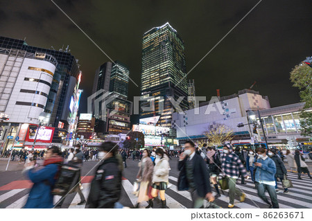 日本東京城市景觀 超過 78,000 人全國，東京 16,538 人創歷史新高......隱形感染超級爆炸...... = 27日，澀谷 86263671