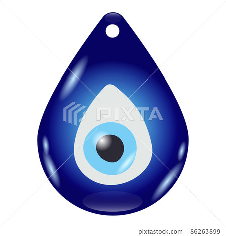 Evil eye amulet. Blue oriental protection talisman. Turkish and greek symbol of protection. Glass nazar vector illustration. Evil eye amulet. Blue oriental protection talisman. Turkish and greek symbol of protection. Glass nazar vector illustration. 86263899