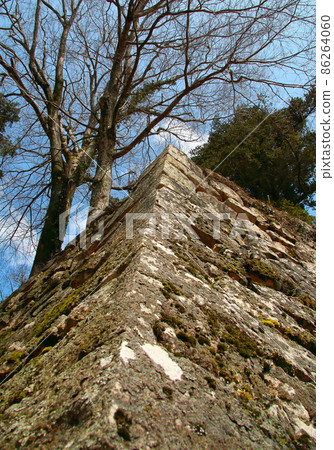 Stonework on the walls of Bitchu Matsuyama Castle 86264060