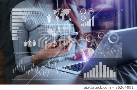 Intelligence (BI) and business analytics (BA) with (KPI) dashboard concept.Website designer working Intelligence (BI) and business analytics (BA) with (KPI) dashboard concept.Website designer working 86264091