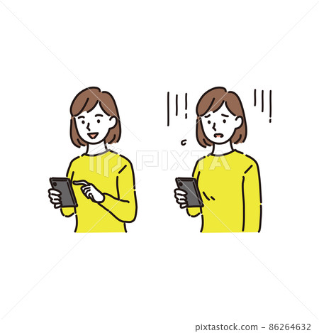 A woman watching a smartphone 86264632