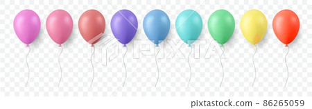 Balloon set isolated on transparent background. Balloon set isolated on transparent background. 86265059
